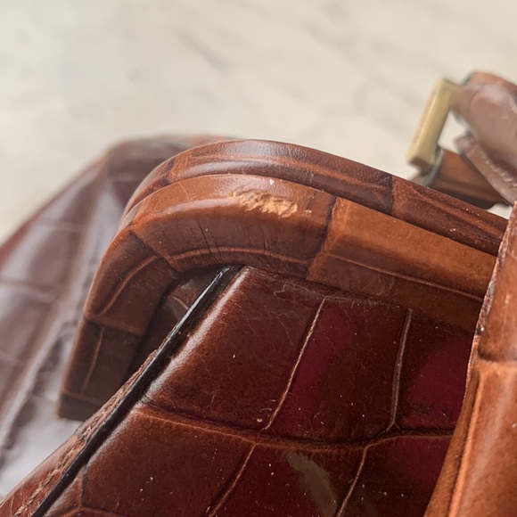 Fossil Leather Y2K Reptile Embossed Unusual Structured Bag 💥 - Picture 6 of 16